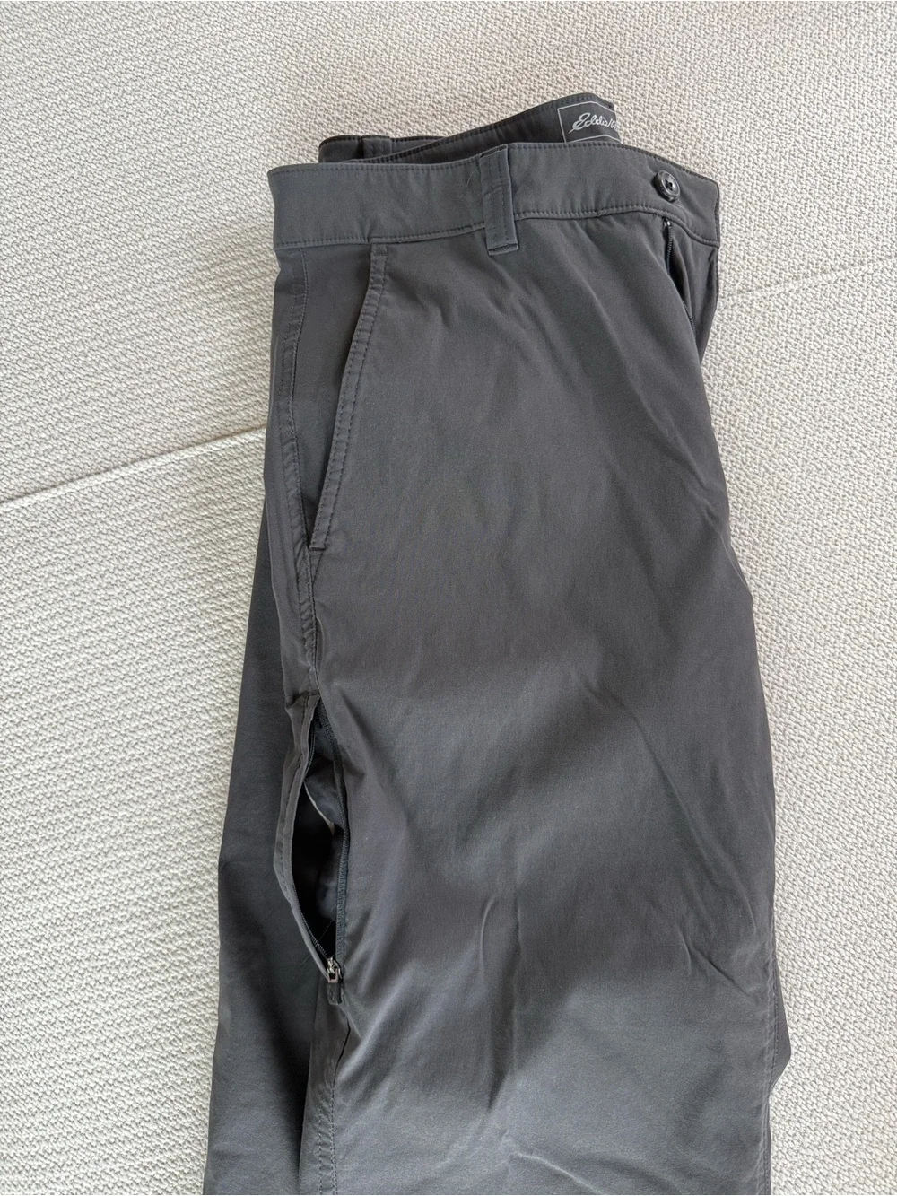 Eddie Bauer Men's Charcoal Travex Performance Pants - Picture 4 of 5